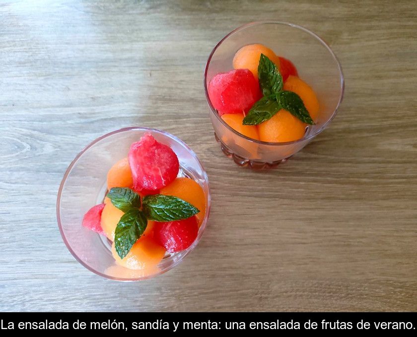 La Ensalada De Melón, Sandía Y Menta: Una Ensalada De Frutas De Verano.