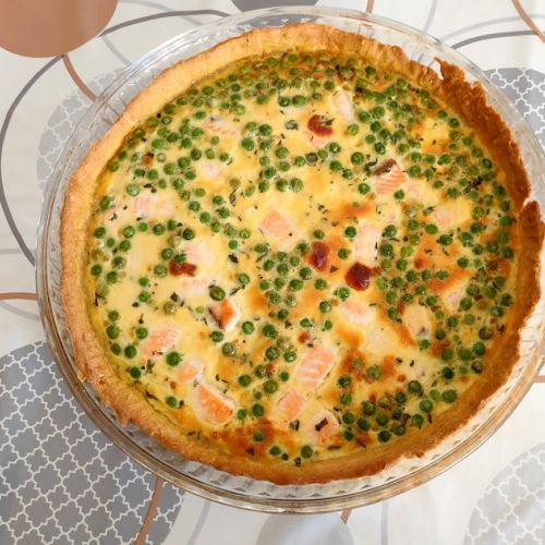 La quiche de salmón y guisantes: una receta fácil.