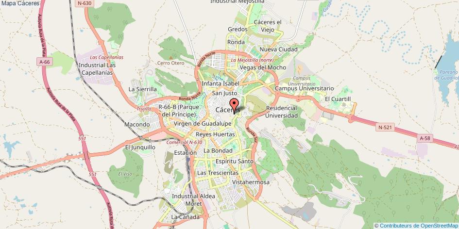Mapa Cáceres Cáceres