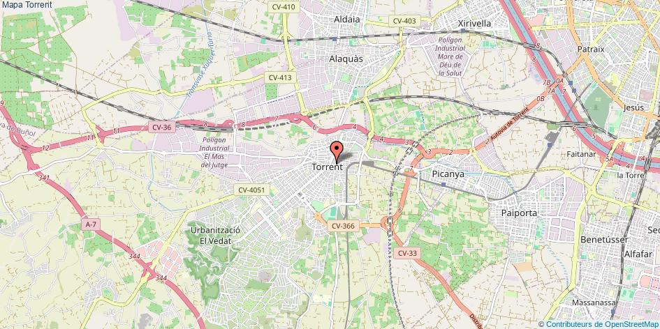 Mapa Torrent València/Valencia