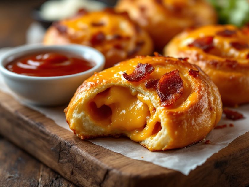Rollos de Bacon y Queso Fundido