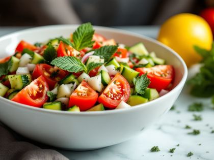 Ensalada Tunecina Fresca con Menta Secada