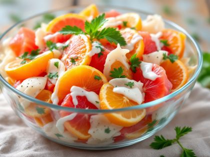 Ensalada de Cítricos y Surimi: Una Entrada Fresca y Sabrosa