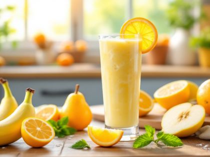 Jugo Energizante de Frutas con Plátano
