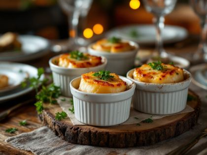 Conchas de Santo Tomás Gratificadas con Champiñones Sabrosos