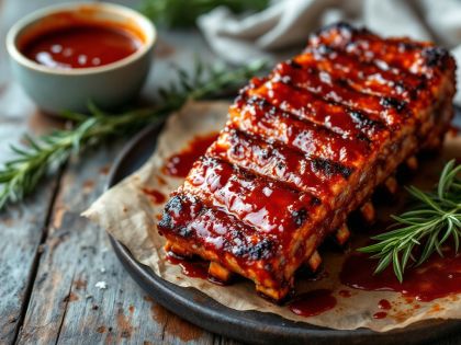 Costillas de Cerdo a la Parrilla con Salsa Barbacoa Casera