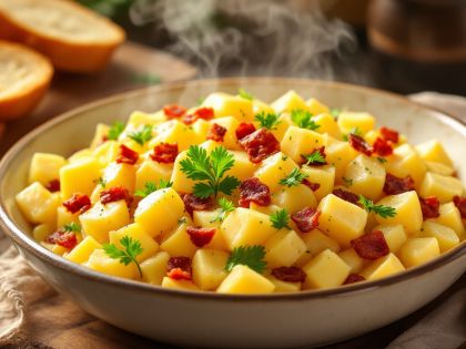 Receta de Ensalada Cocida con Patatas y Panceta Sabrosa