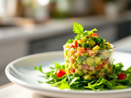 Tártaro de Aguacate con Surimi y Tomates Frescos