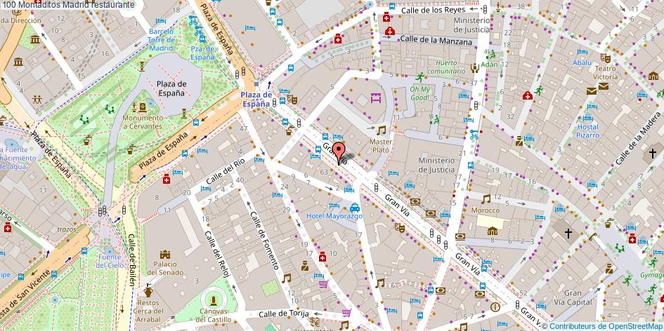 mapa 100 Montaditos restaurante Madrid