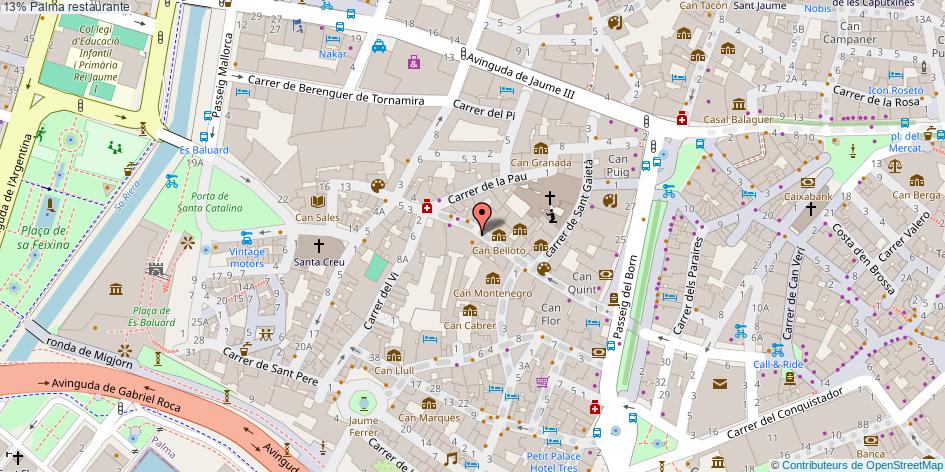 mapa 13% restaurante Palma