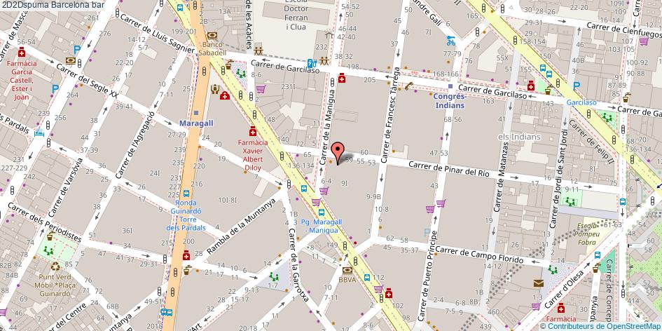 mapa 2D2Dspuma bar Barcelona