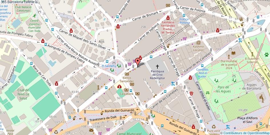 mapa 365 cafetería Barcelona