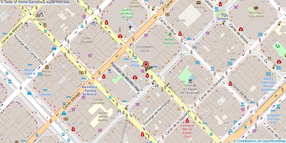 mapa A Taste of Home supermercado Barcelona