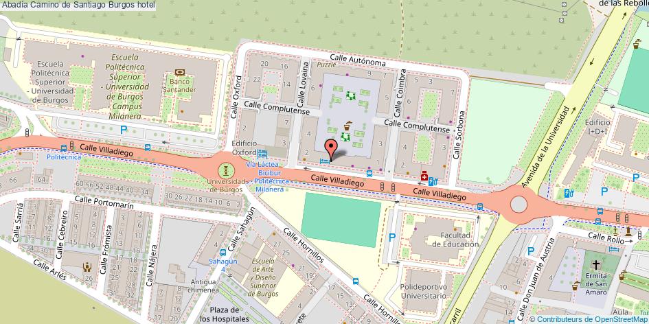 mapa Abadía Camino de Santiago hotel Burgos