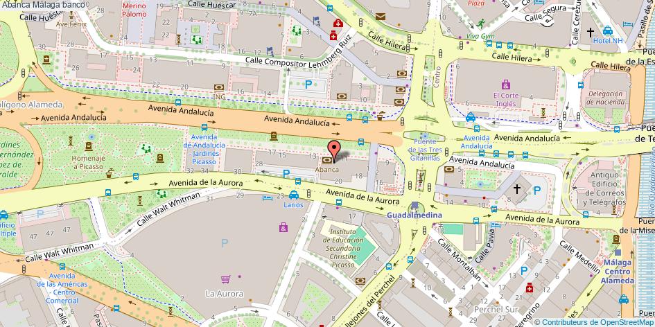mapa Abanca banco Málaga