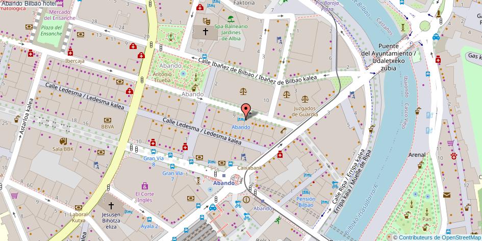 mapa Abando hotel Bilbao