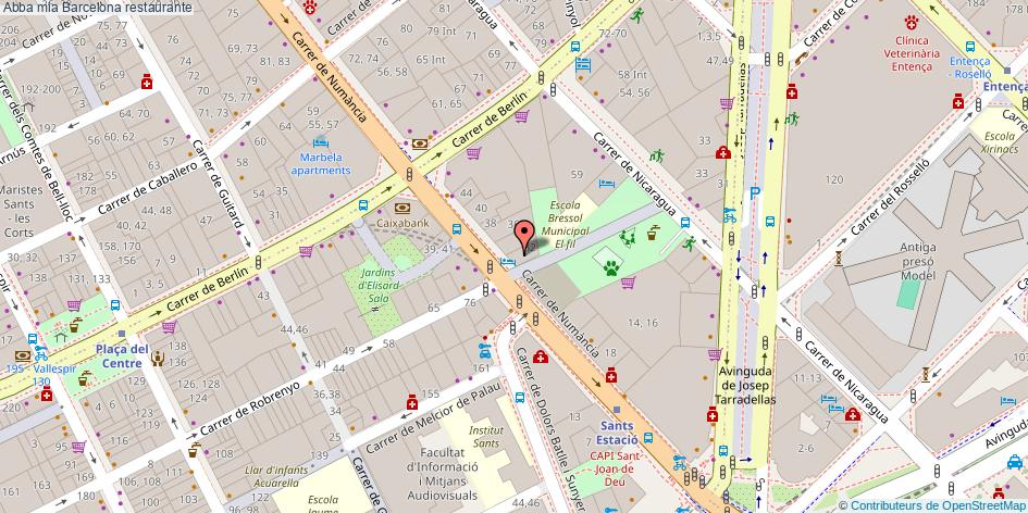 mapa Abba mia restaurante Barcelona
