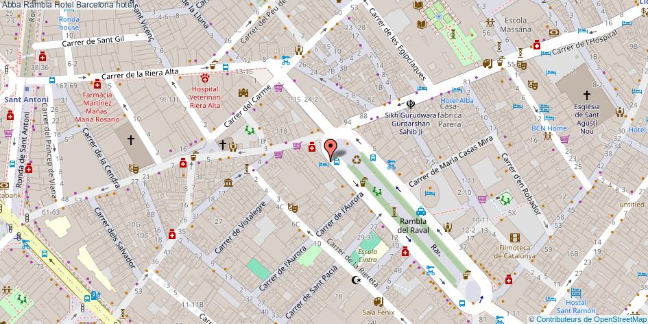 mapa Abba Rambla Hotel hotel Barcelona