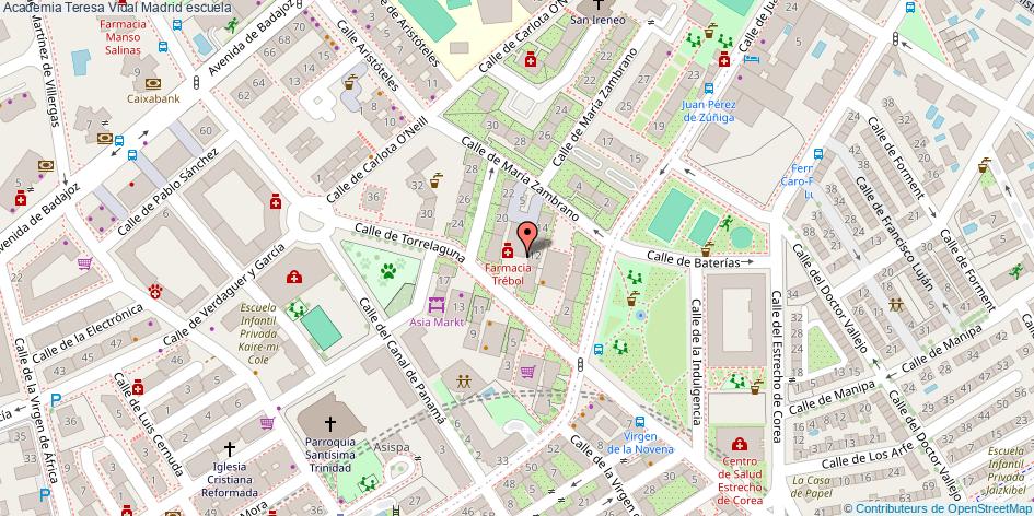 mapa Academia Teresa Vidal escuela Madrid