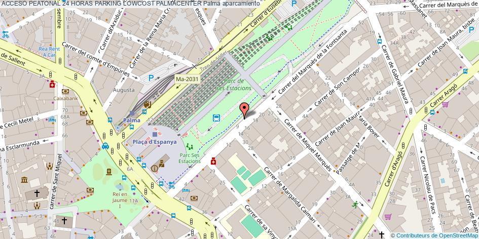 mapa ACCESO PEATONAL 24 HORAS PARKING LOWCOST PALMACENTER aparcamiento Palma