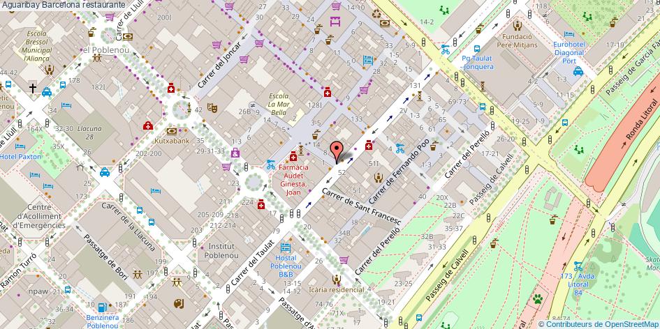 mapa Aguaribay restaurante Barcelona