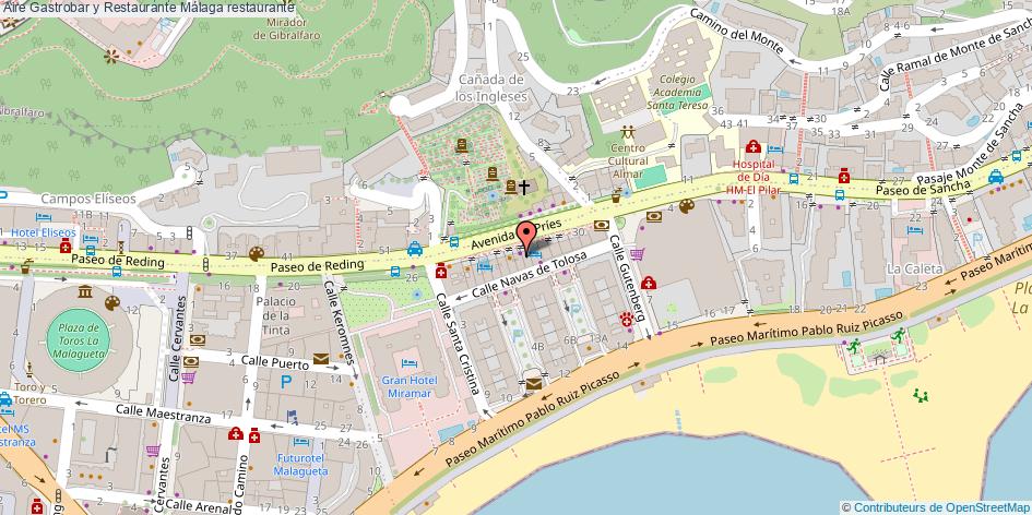 mapa Aire Gastrobar y Restaurante restaurante Málaga