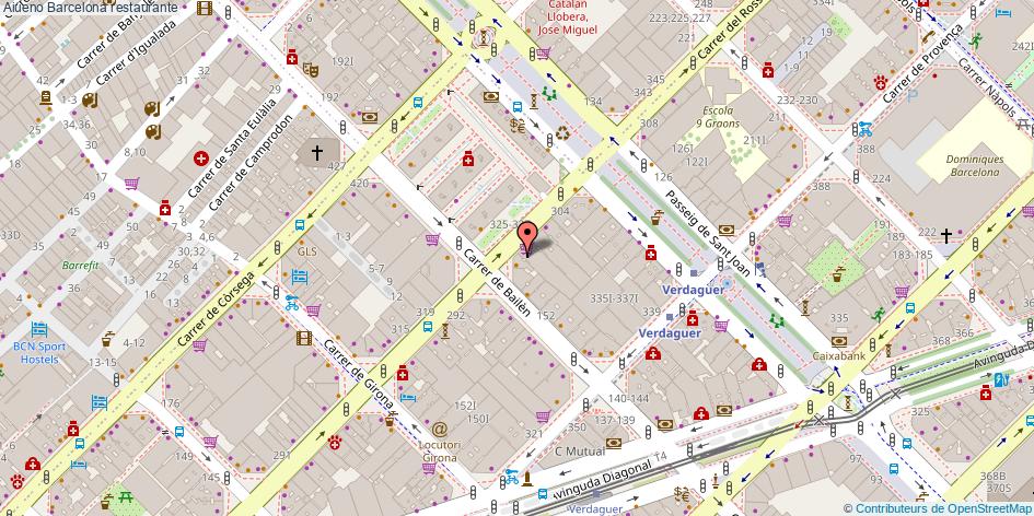 mapa Aiueno restaurante Barcelona