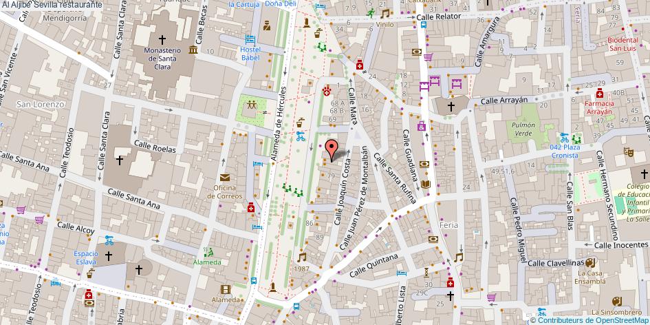 mapa Al Aljibe restaurante Sevilla