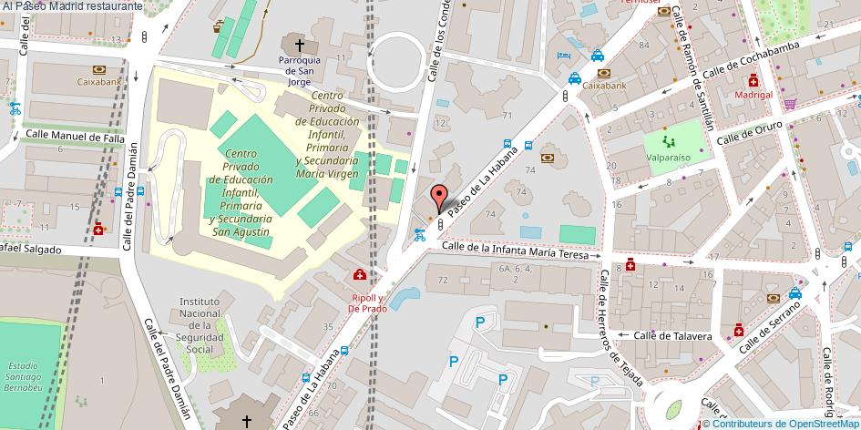 mapa Al Paseo restaurante Madrid