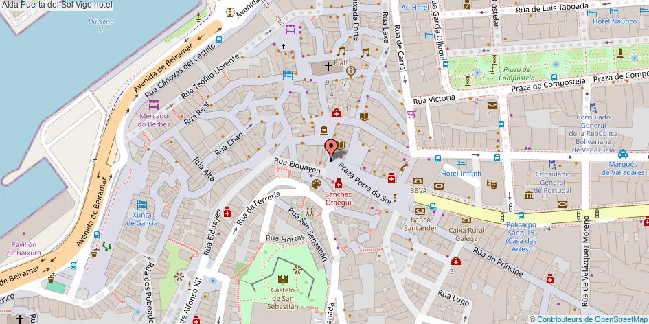 mapa Alda Puerta del Sol hotel Vigo
