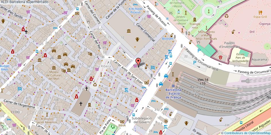 mapa ALDI supermercado Barcelona
