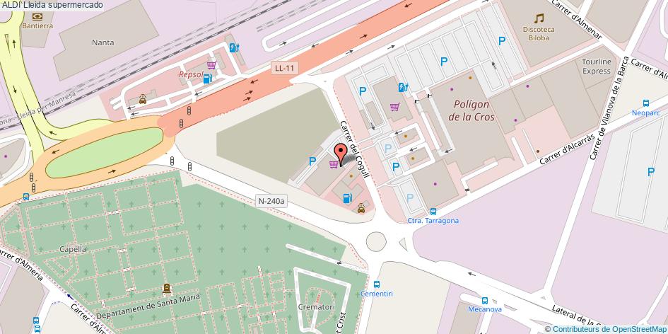 mapa ALDI supermercado Lleida