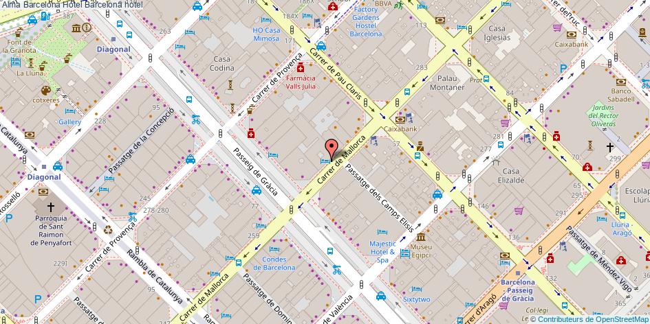 mapa Alma Barcelona Hotel hotel Barcelona