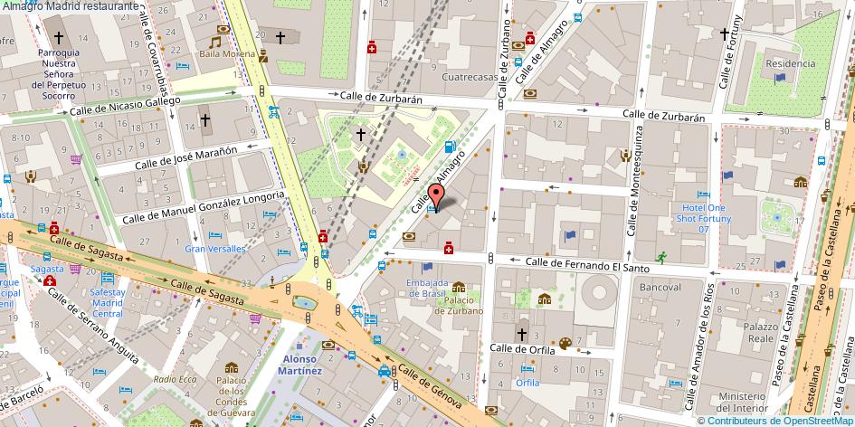 mapa Almagro restaurante Madrid