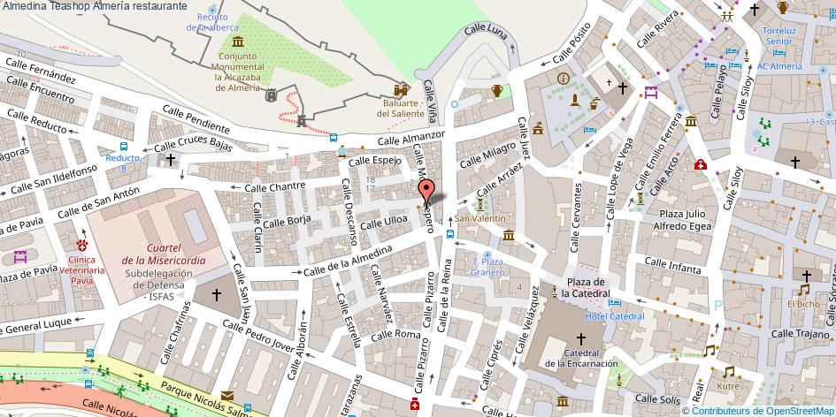 mapa Almedina Teashop restaurante Almería