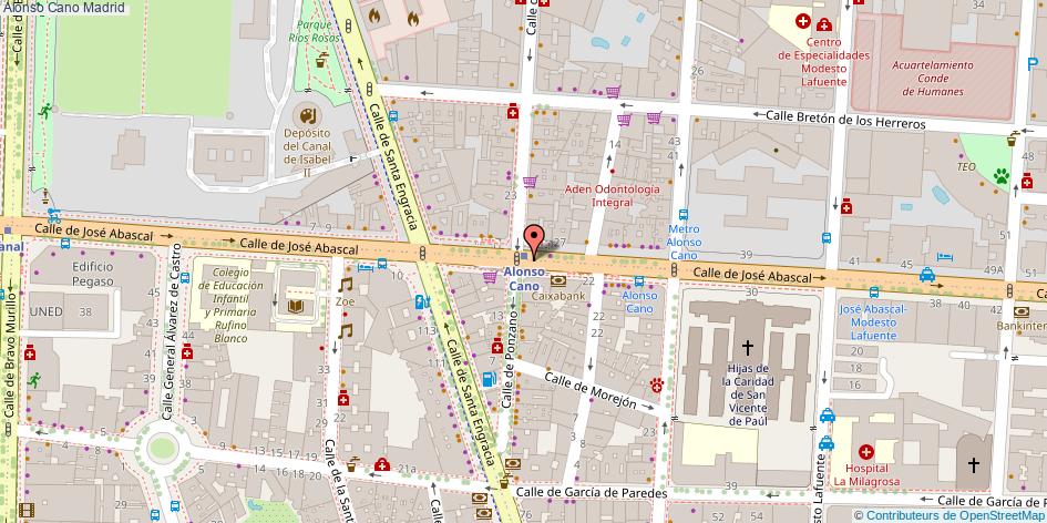 mapa Alonso Cano  Madrid