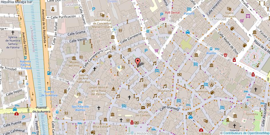 mapa Alquimia bar Málaga