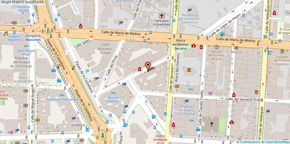 mapa Alright restaurante Madrid