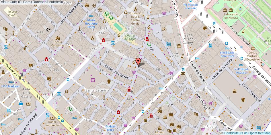 mapa Alsur Café (El Born) cafetería Barcelona