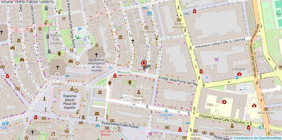 mapa Amatter cafetería Vitoria-Gasteiz