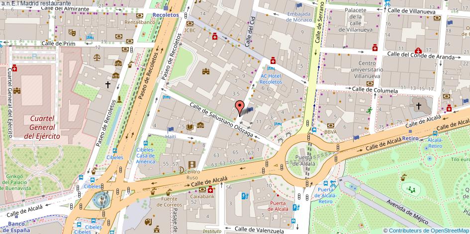 mapa a.n.E.l restaurante Madrid