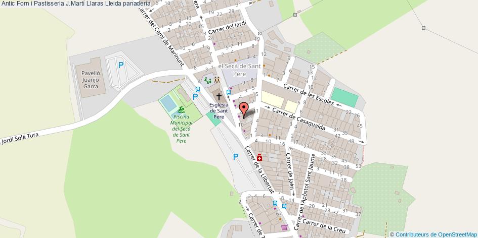 mapa Antic Forn i Pastisseria J.Martí Llaras panadería Lleida