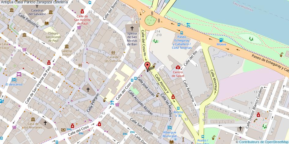 mapa Antigua Casa Paricio cafetería Zaragoza