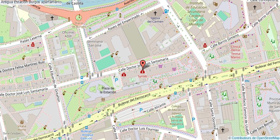 mapa Antigua Estación apartamento Burgos