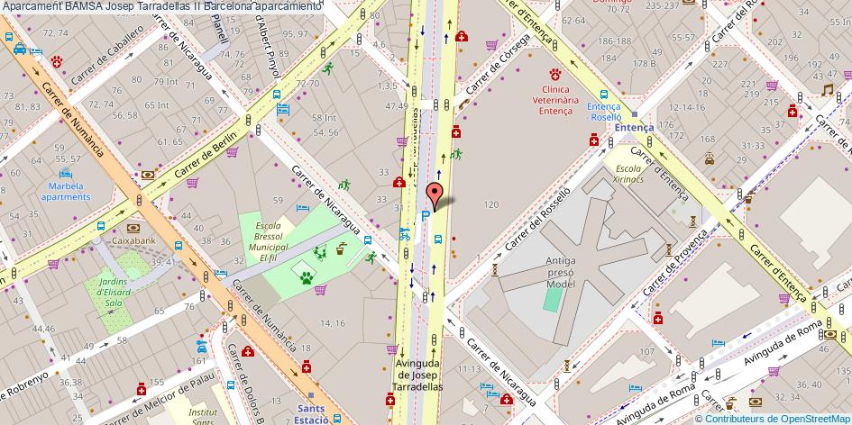 mapa Aparcament BAMSA Josep Tarradellas II aparcamiento Barcelona