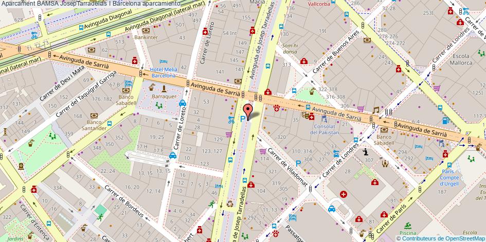 mapa Aparcament BAMSA JosepTarradellas I aparcamiento Barcelona