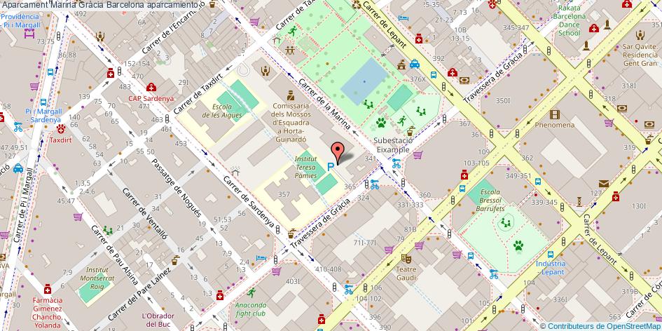 mapa Aparcament Marina Gràcia aparcamiento Barcelona