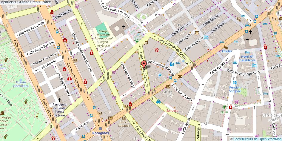 mapa Aparicio's restaurante Granada
