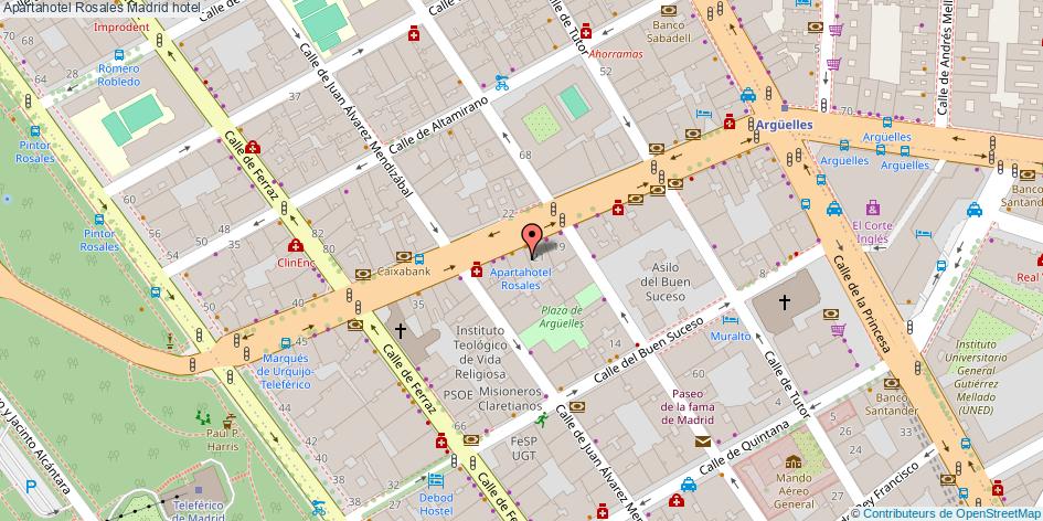mapa Apartahotel Rosales hotel Madrid