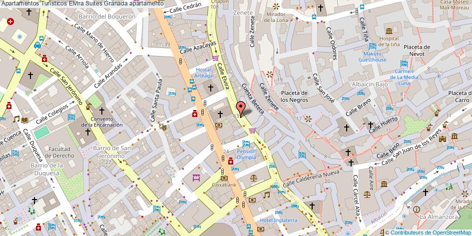 mapa Apartamentos Turísticos Elvira Suites apartamento Granada